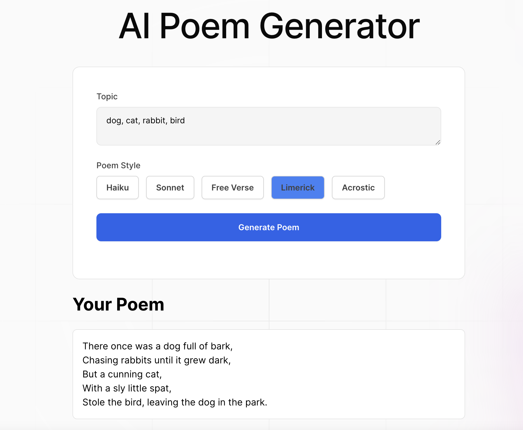 AI Poem Generator - AI Site Hub